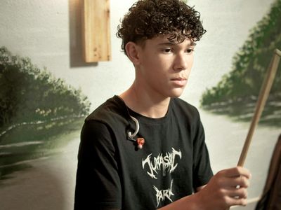 Focused expression during a practice.